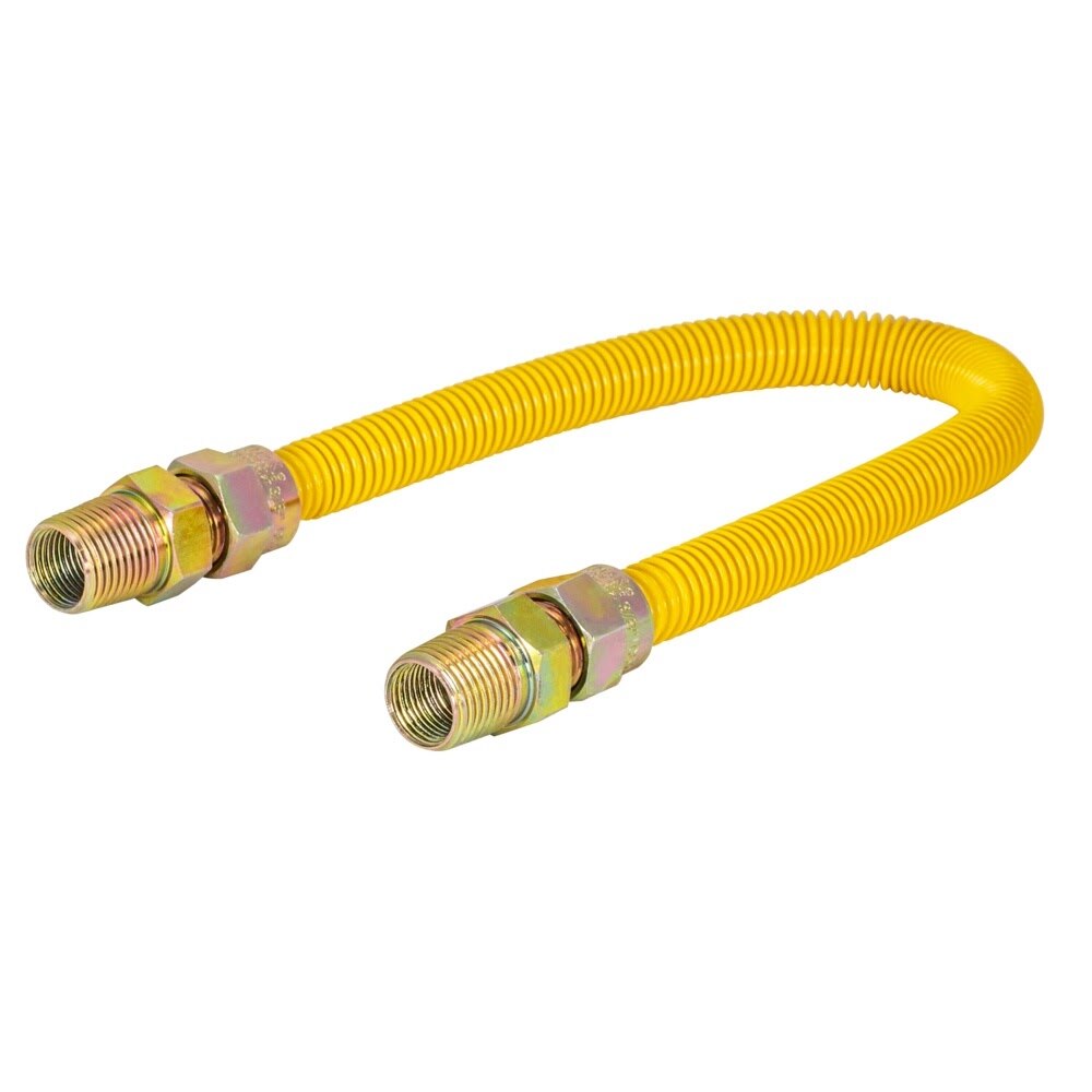 Eastman 20YE505036 1/2 in. OD x 36 in. Yellow Stainless Steel Gas Connector with 1/2 in. MIP Ends
