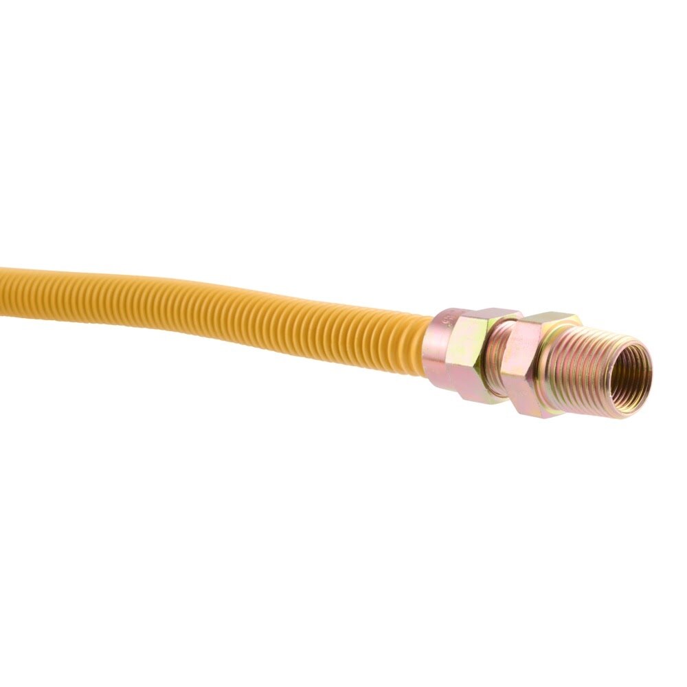 Eastman 20YE505048B 1/2 in. x 48 in. Yellow Coated Stainless Steel Gas Connector MIP x MIP - 2