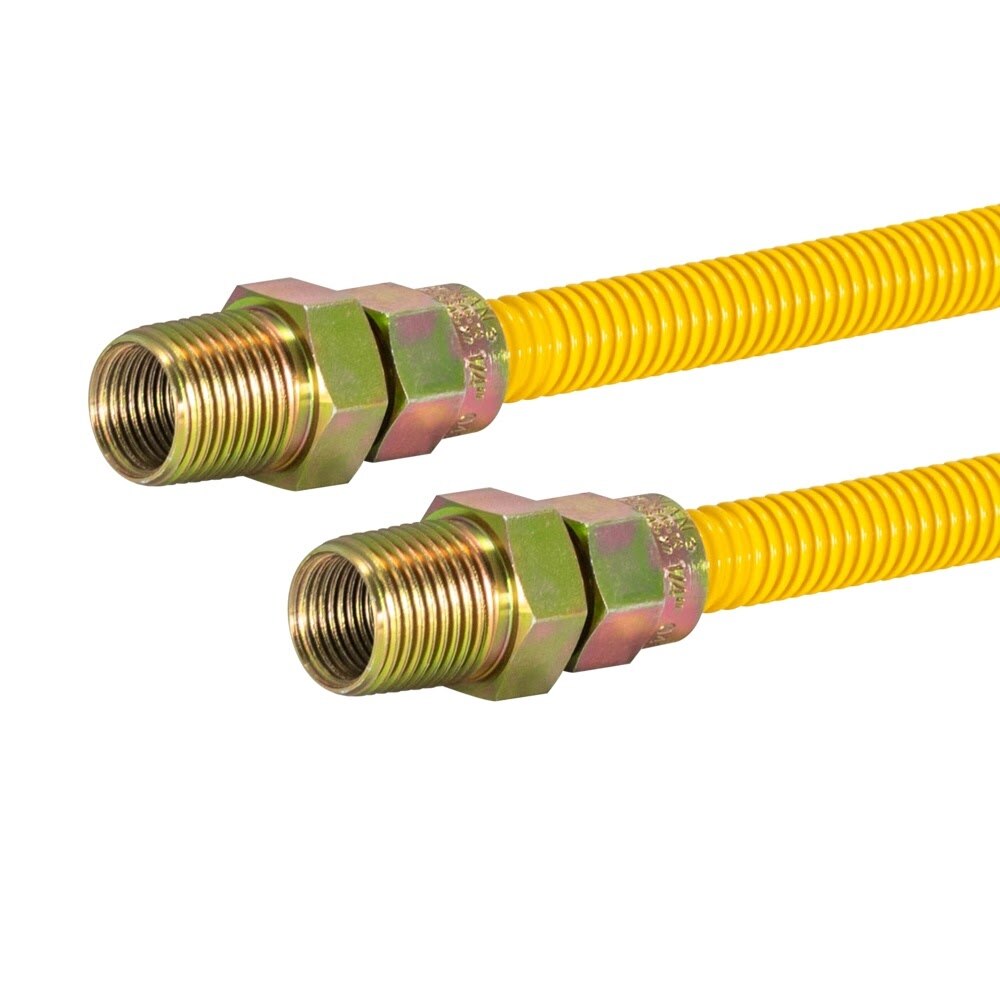 Eastman 20YE505060 1/2 in OD x 60 in L Yellow Stainless Steel Gas Connector with MIP Ends - 2