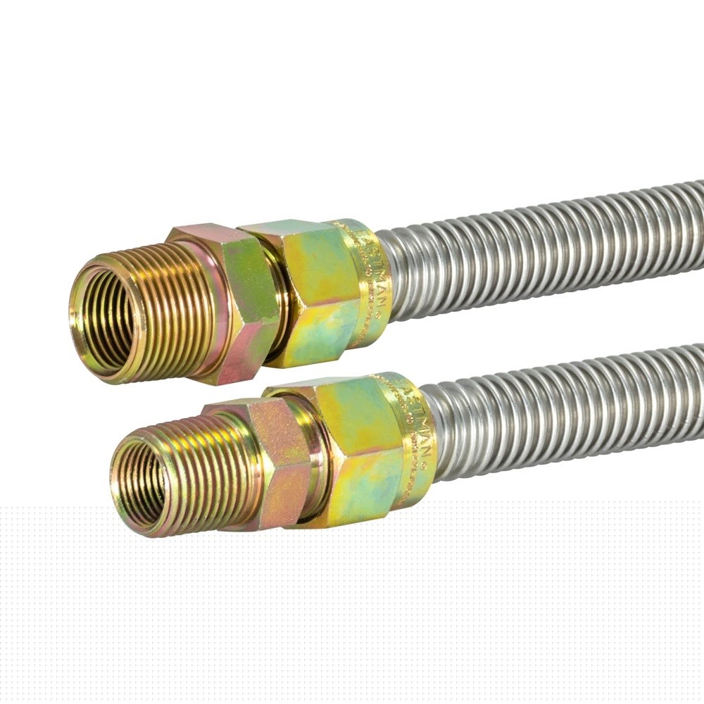 Eastman 30SS545072 5/8 in OD x 72 in Stainless Steel Gas Connector with 3/4 in MIP x 1/2 in MIP Ends - 2