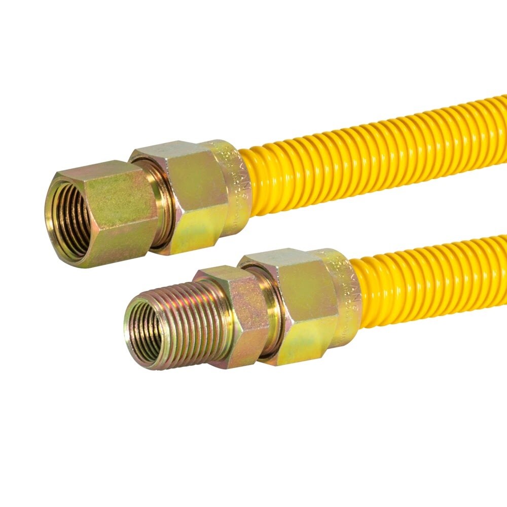 Eastman 30YE515060 5/8 in x 60 in Yellow Stainless Steel Gas Connector with 1/2 in FIP x 1/2 in MIP - 2
