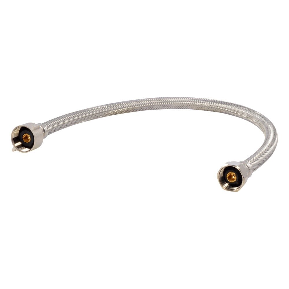 Eastman 48086 1/2 in x 7/8 in x 20 in Braided Stainless Steel Toilet Supply Line with Brass Insert