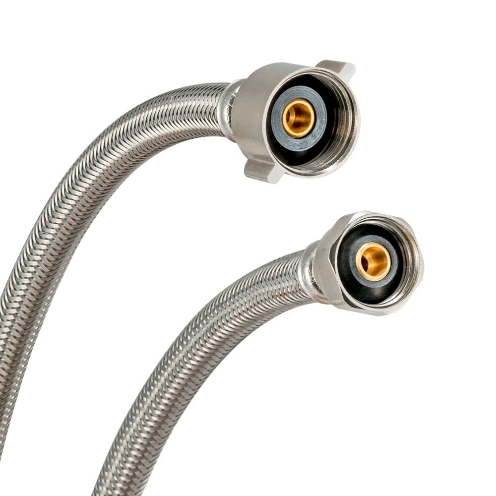 Eastman 48114 1/2 in x 7/8 in x 12 in Braided Stainless Steel Toilet Supply Line with Brass Insert - 3