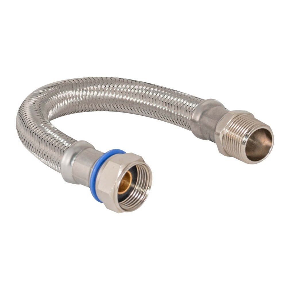 Eastman 48255 24 in Braided Stainless Steel PVC Water Heater Connector 3/4 in MIP x 3/4 in FIP