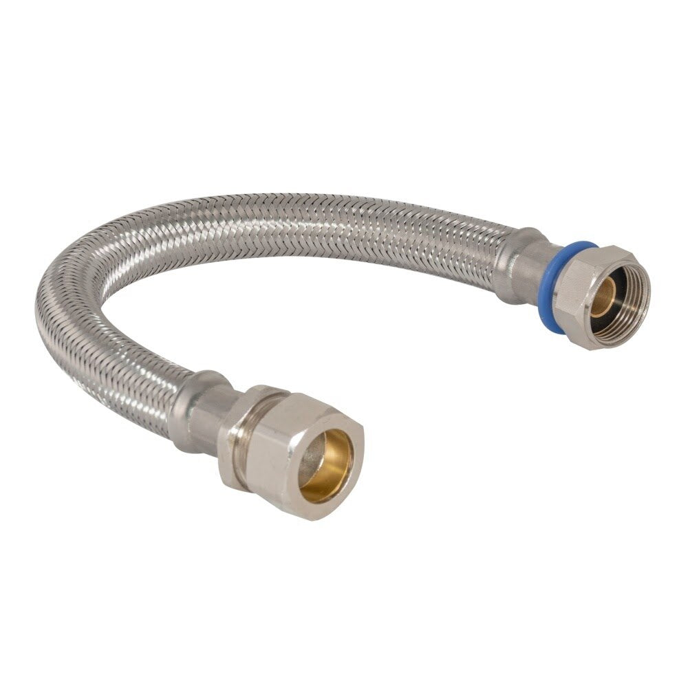 Eastman 48257 18 in Braided Stainless Steel Water Heater Connector 3/4 in FIP x 3/4 in Compression