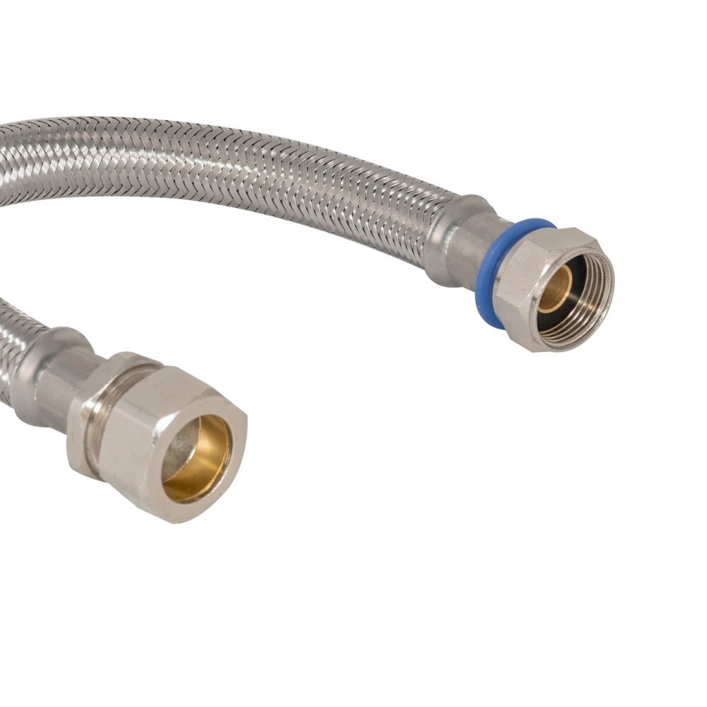 Eastman 48257 18 in Braided Stainless Steel Water Heater Connector 3/4 in FIP x 3/4 in Compression - 3