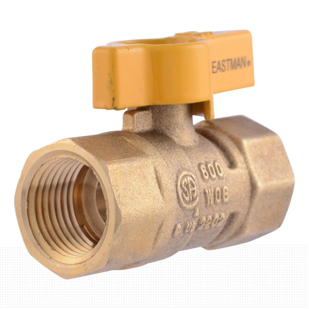 Eastman 60009B 1/2 in. FIP x 1/2 in. FIP Straight Brass Gas Ball Valve with Lever Handle