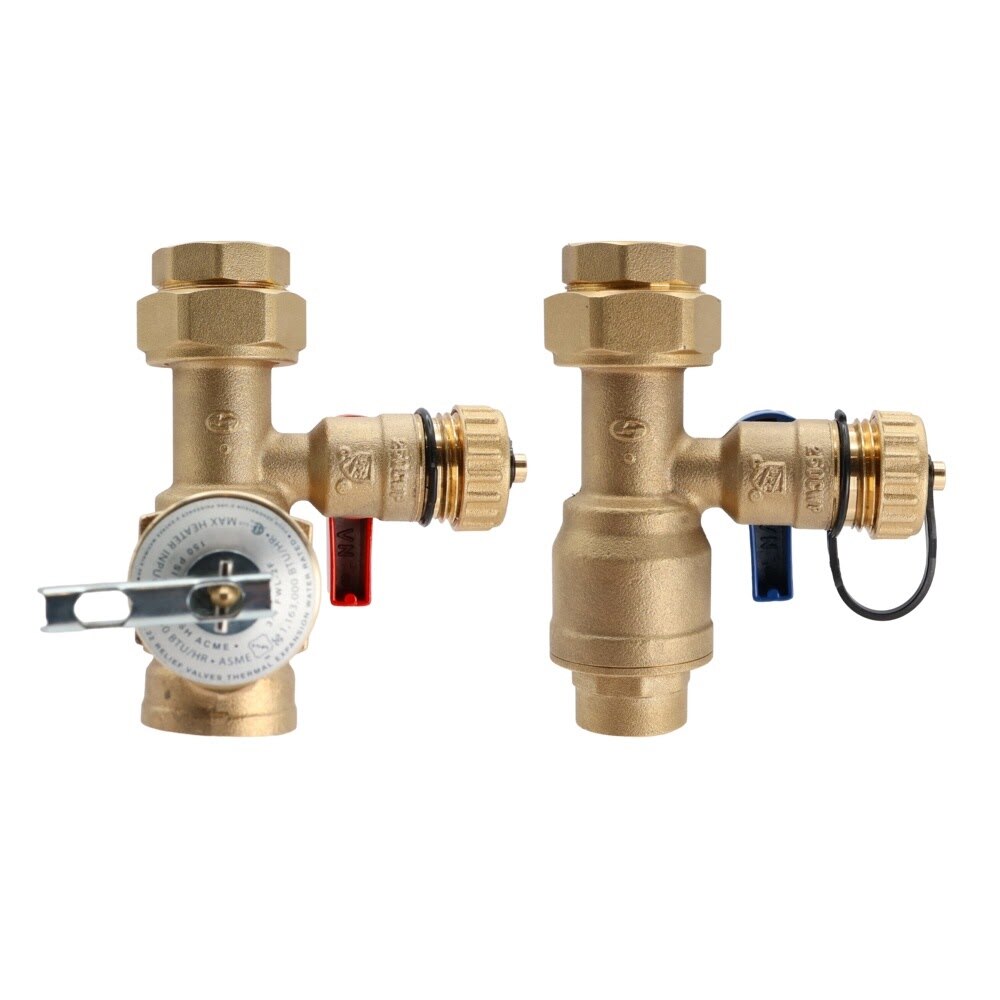 Eastman 60218 3/4 in. FNPT x 3/4 in. Copper Press Tankless Water Heater Service Valve Kit