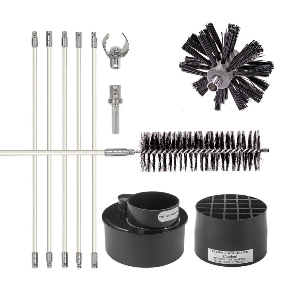 Eastman 60768 Lint Wizard Large Duct Dryer Vent Cleaning Kit with Flexible Rods and Adapters