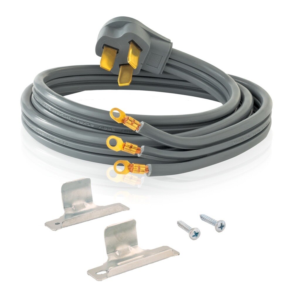 Eastman 61268 5 ft 3 Prong 40 Amp Range Cord with Ring Terminals and Strain Relief
