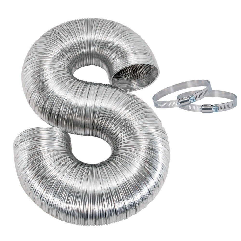 Eastman 69028 4 in. x 8 ft. ArmorFlex Semi-Rigid Aluminum Dryer Duct with Clamps