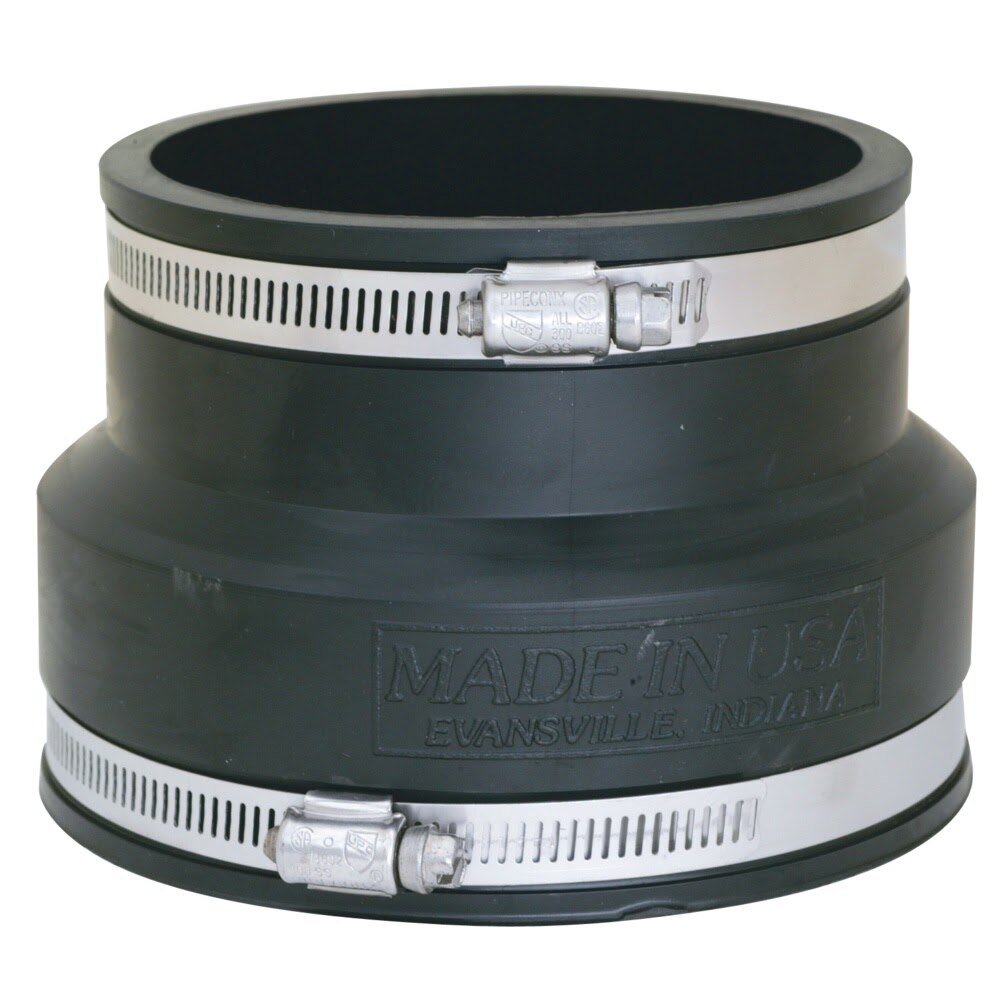 Eastman 86010 4 in Flexible Coupling for Clay to Cast Iron or Plastic Pipe