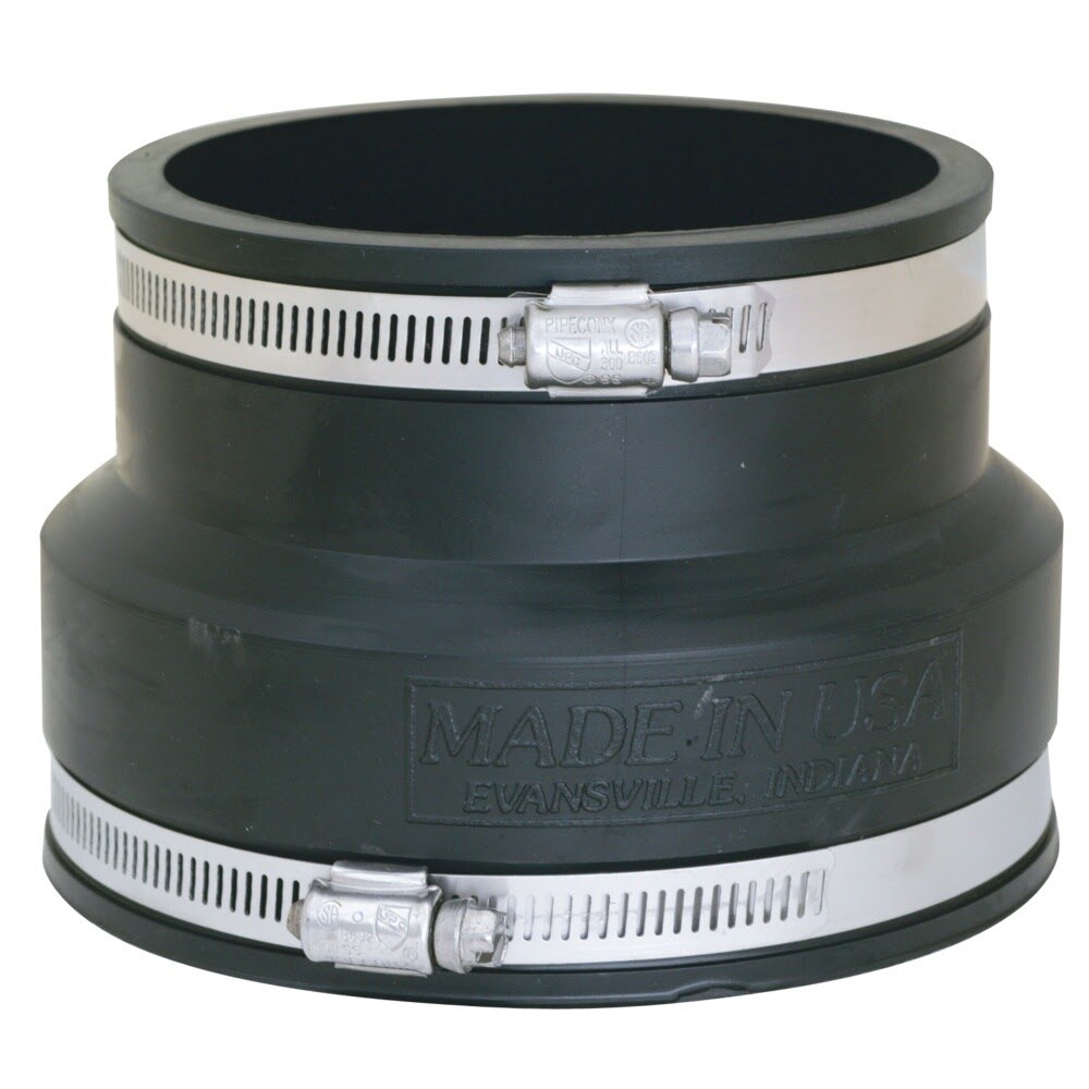 Eastman 86096 6 in Flexible Coupling for Clay to Cast Iron or Plastic Pipe