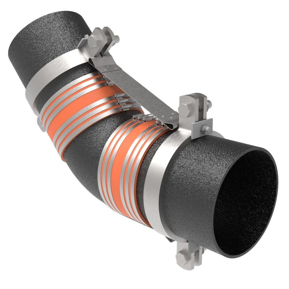 HoldRite 117-12L-G 12 in. Galvanized No-Hub 45 Degree Bend Fitting Restraint Kit - 2