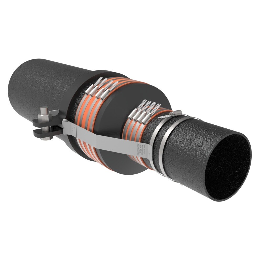 HoldRite 117-12x4R 12 in x 4 in No-Hub Short Reducer Fitting Restraint for Cast Iron DWV Systems - 2