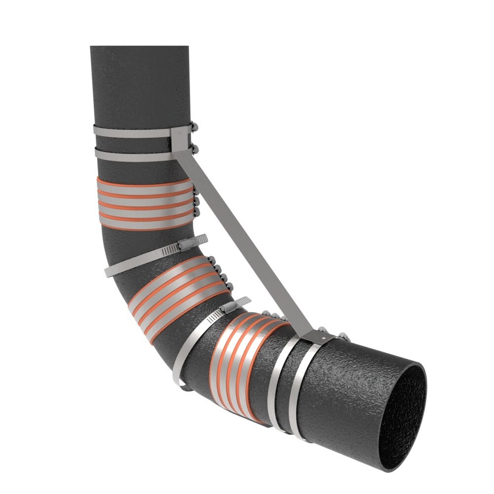 HoldRite 117-3LL Double 45 Degree No-Hub Bend Restraint for DWV Pipe - 2