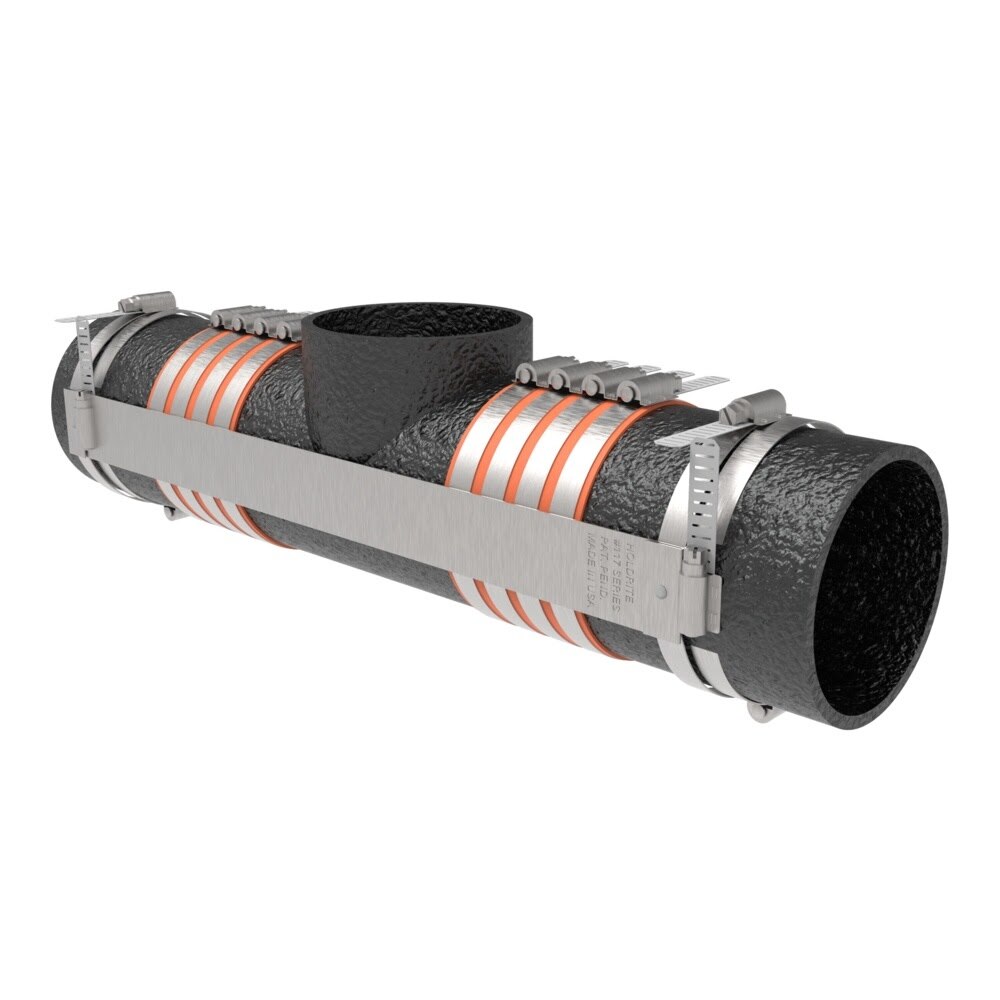 HoldRite 117-3T 2 in. to 3 in. No-Hub Test Tee Restraint for DWV Testing - 2