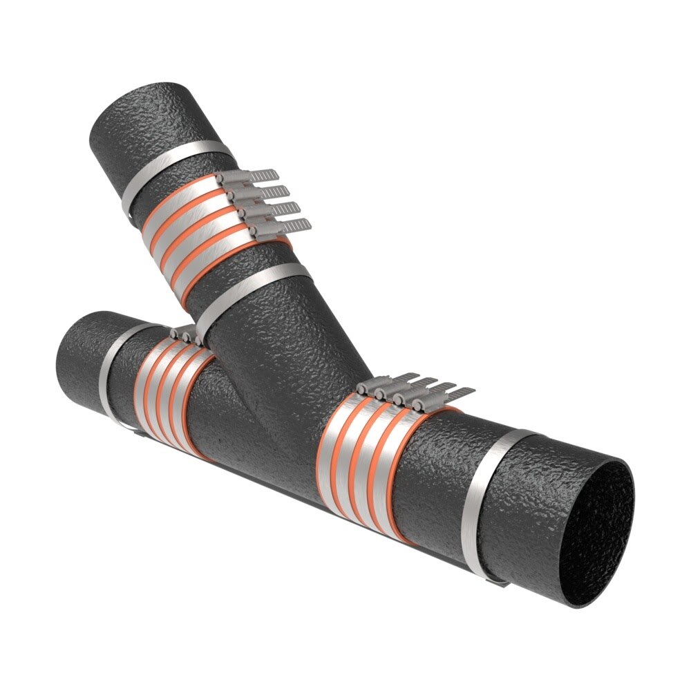 HoldRite 117-5x4W 5 in. x 4 in. No-Hub Wye or Sanitary Tee Restraint - 2