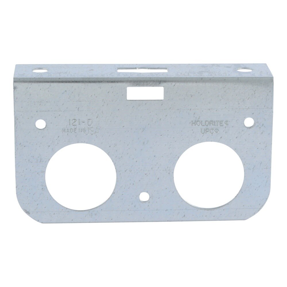 HoldRite 121-D 5.1 in. x 3 in. x 1.25 in. Galvanized Steel Dual Pipe Bracket - 2