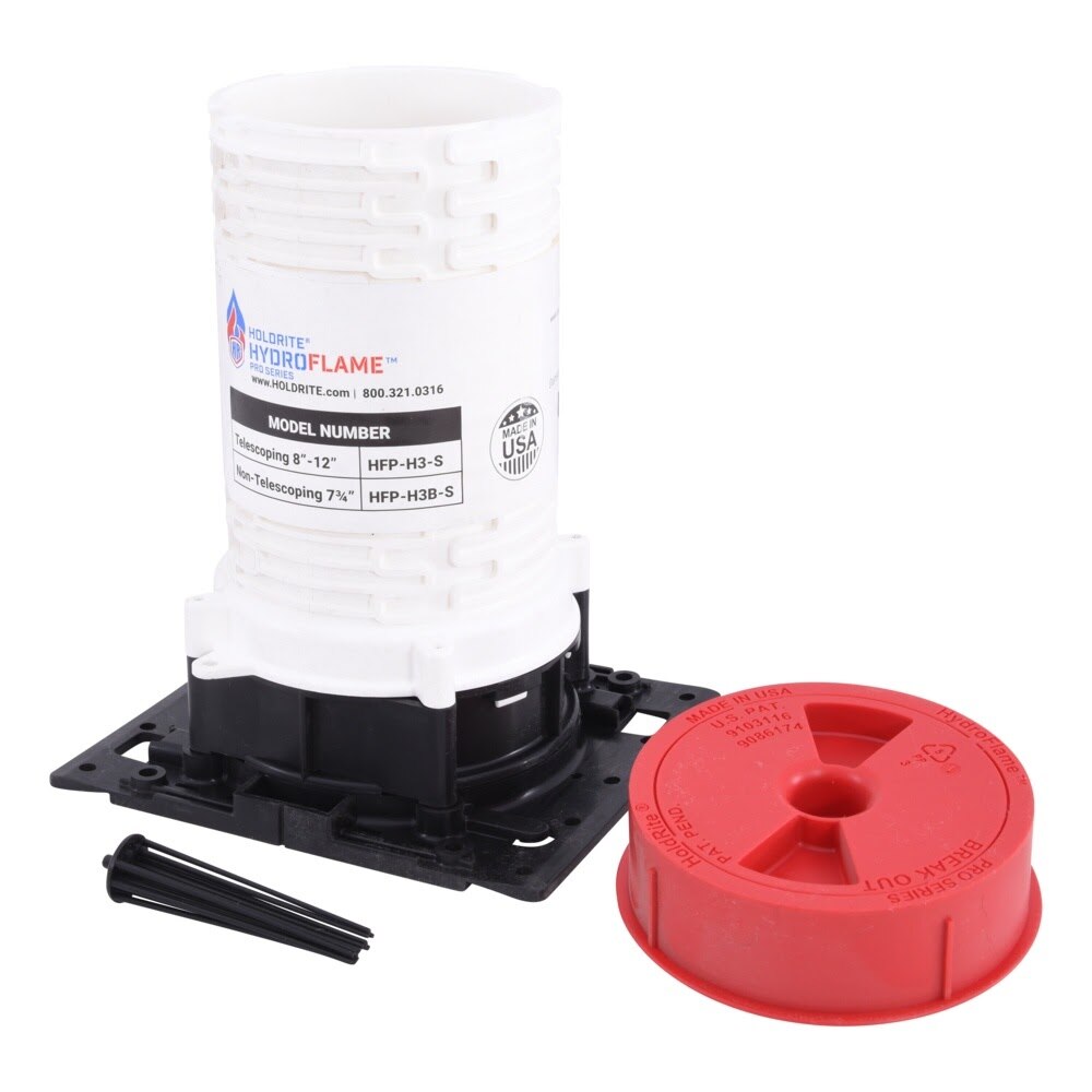 HoldRite HFP-H3B-S 3 in. ID HydroFlame Hollow Deck Sleeve with Water Seal and Adjustable Cap - 3