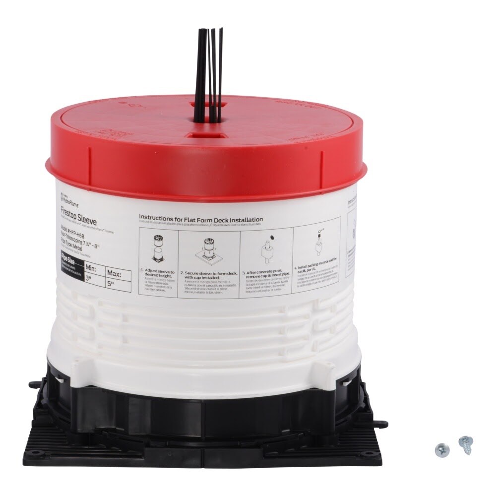 HoldRite HFP-H6B-S HydroFlame Hollow Deck Sleeve with Water Seal 6 in. ID 7-1/4 in. to 8 in. Tall - 3
