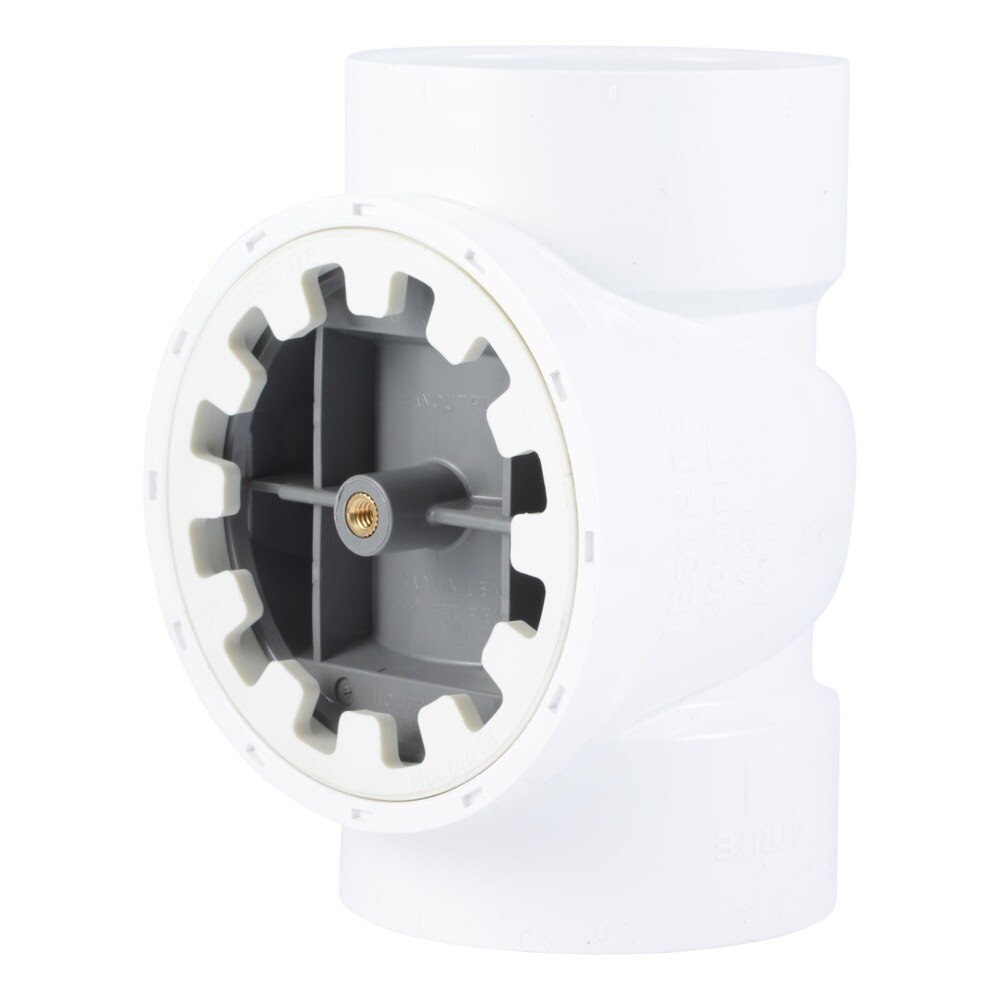 HoldRite TRPVC4A-B 4 in. PVC Test Cleanout Tee with Spanner Ring and Brass Insert Plug