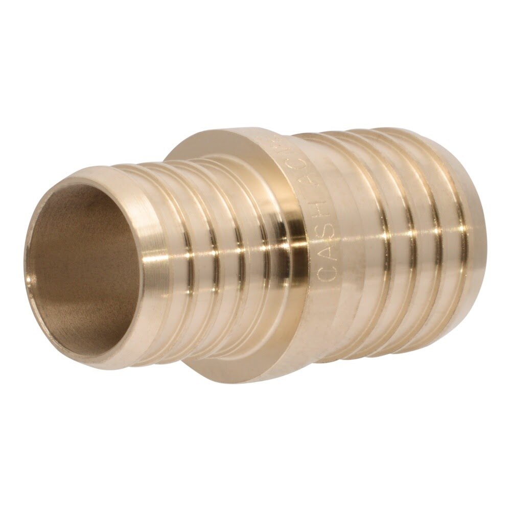 SharkBite UC014135 1-1/2 in x 1-1/4 in Brass Barb Reducing Coupling for PEX and PE-RT Pipe