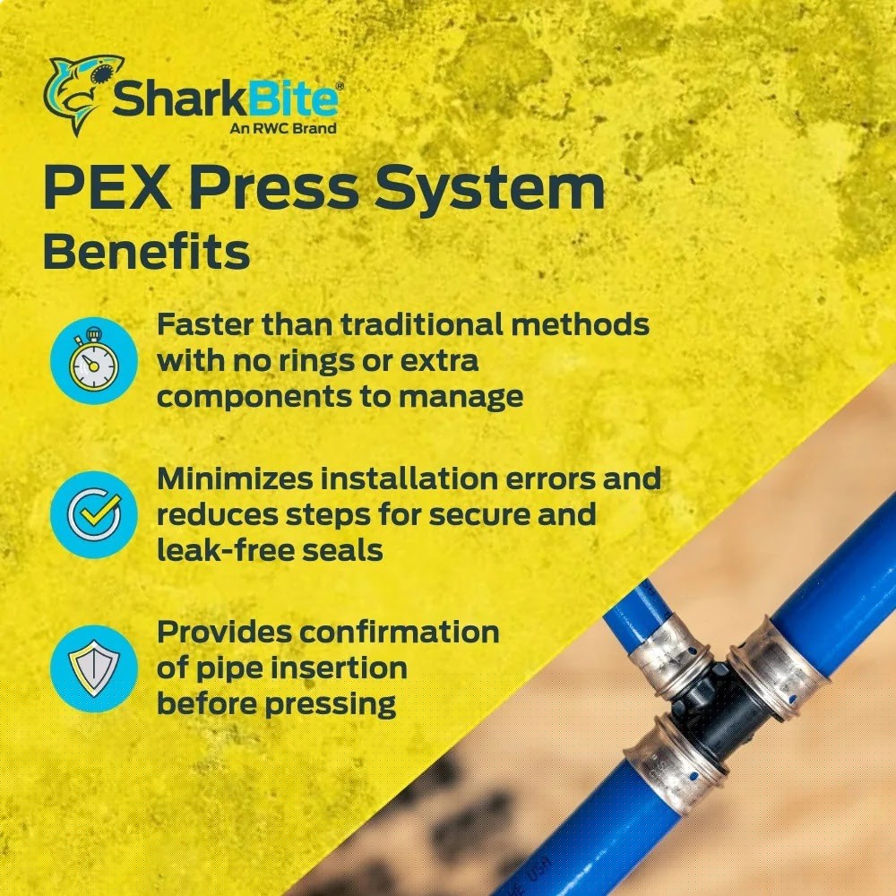SharkBite UCP23058 1/2 in. Press x 3/8 in. OD Compression Brass Quarter Turn Angle Stop Valve - 5