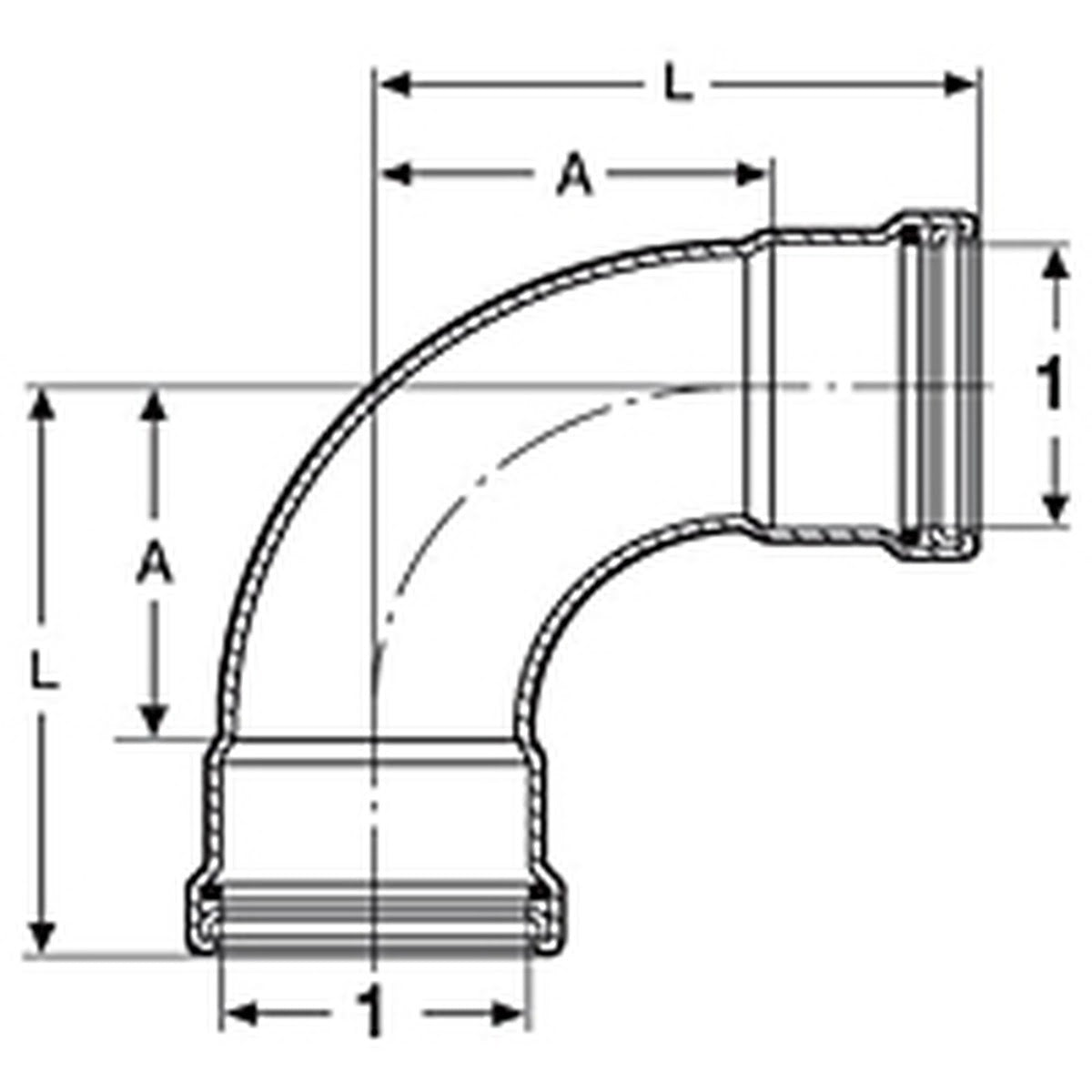 Viega 20633 (0916XL) 4 in. ProPress 90 Degree Copper Press x Press Elbow (1 Each) - 2
