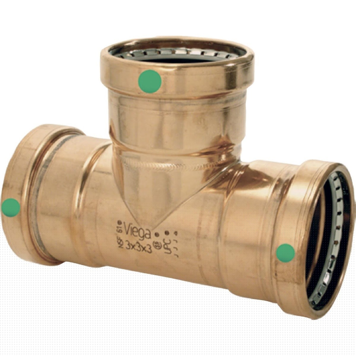 Viega 20724 (0918XL) ProPress Copper Press Tee 3 in x 3 in x 3 in with EPDM Seal (1 Each)