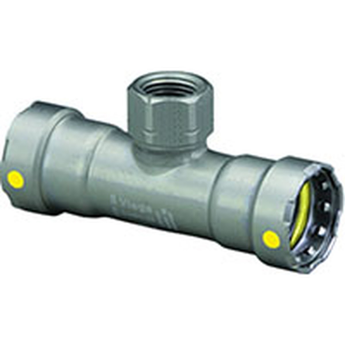 Viega 25451 (6617.2) MegaPressG Press Tee 1 1/2 in x 1 1/2 in x 1 1/4 in FPT Carbon Steel (Each)