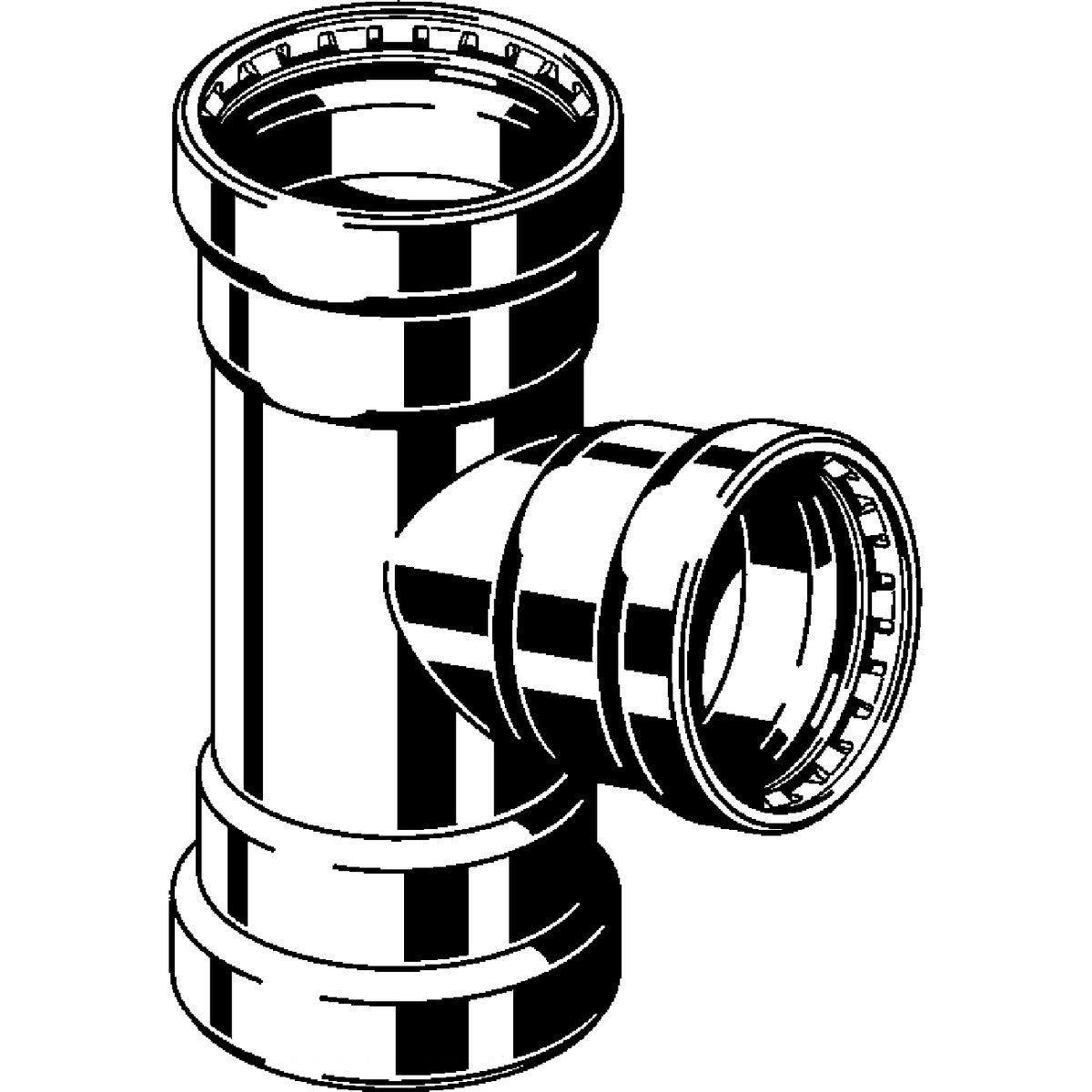 Viega 26565 (4818XL) MegaPress FKM Tee Press Fitting Carbon Steel Zinc Nickel Coated (1 Each) - 2
