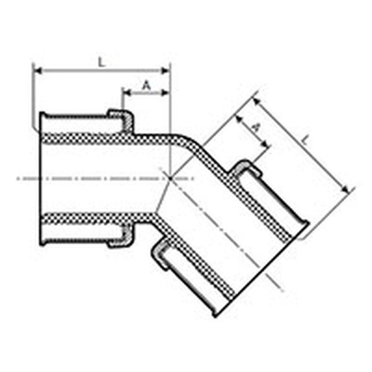 Viega 49286 (V5626) PureFlow Press 45 Degree Elbow 2 in P x P Polymer (1 Each) - 2