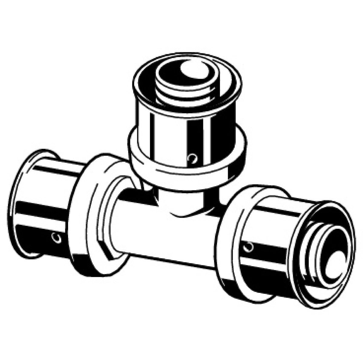 Viega 49554 (V5618) PureFlow Press Polymer Tee 1 in. x 1 in. x 3/4 in. (Each) - 3
