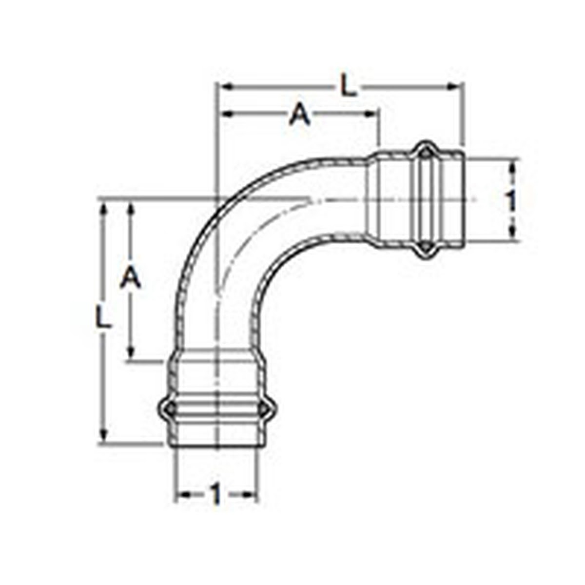 Viega 80405 (4016) ProPress 316 3/4 in. 90 Degree Press Elbow P x P for Stainless Tubing (1 Each) - 2
