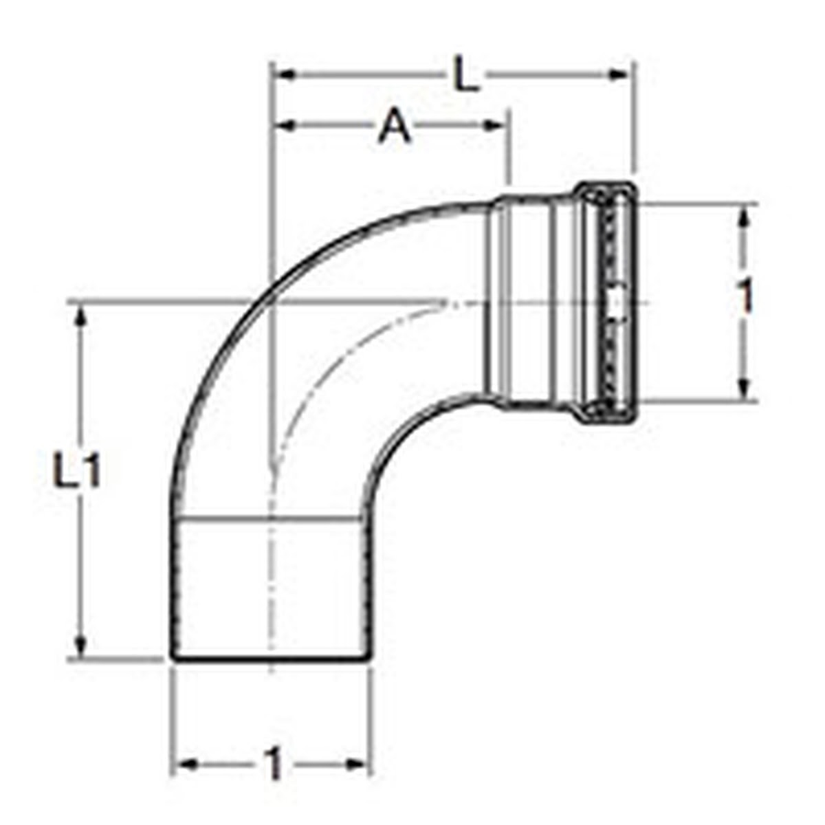 Viega 80520 (4016.1XL) ProPress 316 2 1/2 in 90 Degree Street Elbow P x FTG (1 Each) - 2
