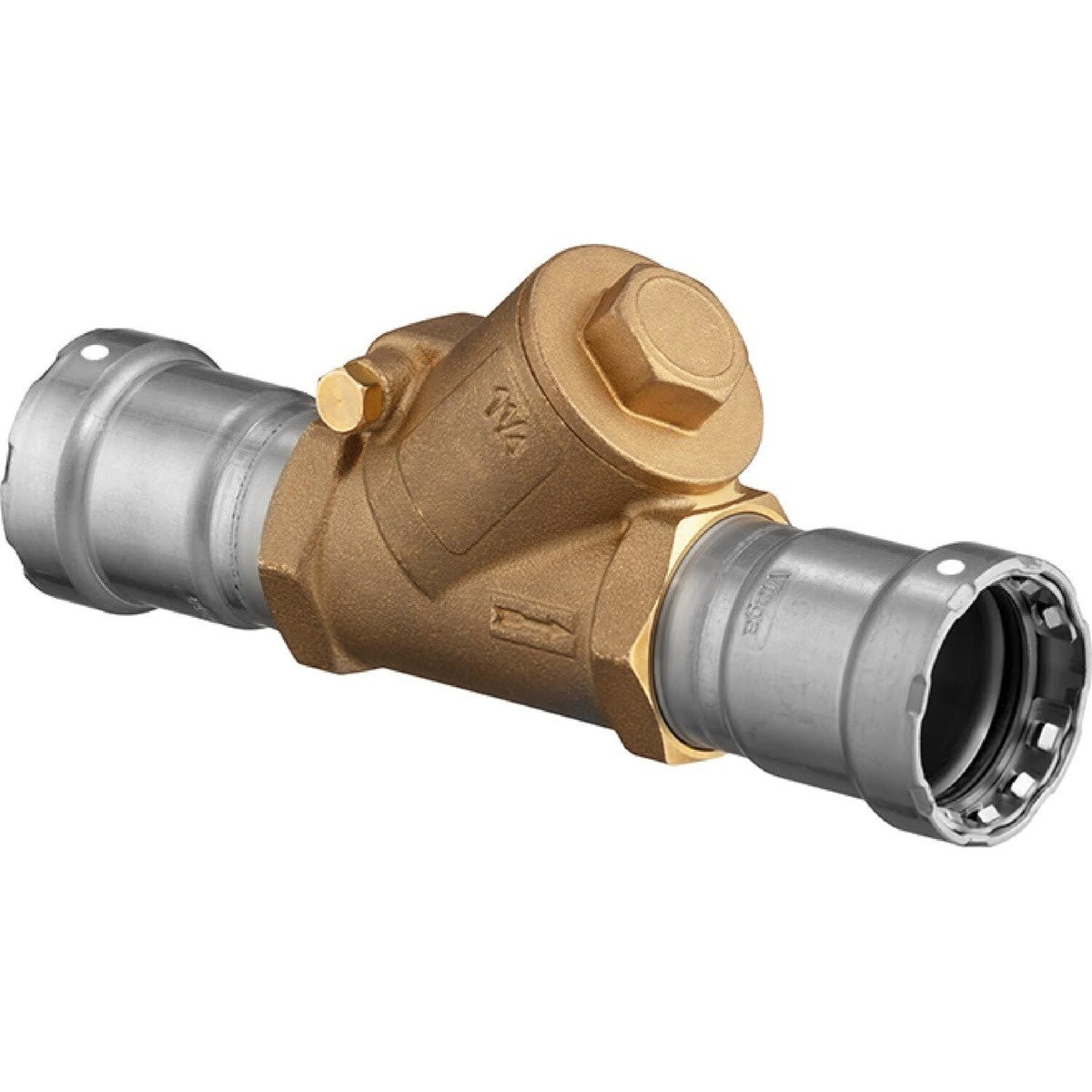 Viega 87225 (5974.2) MegaPress FKM 2 in. x 2 in. Brass Swing Check Valve with Press Connections (1 Each)