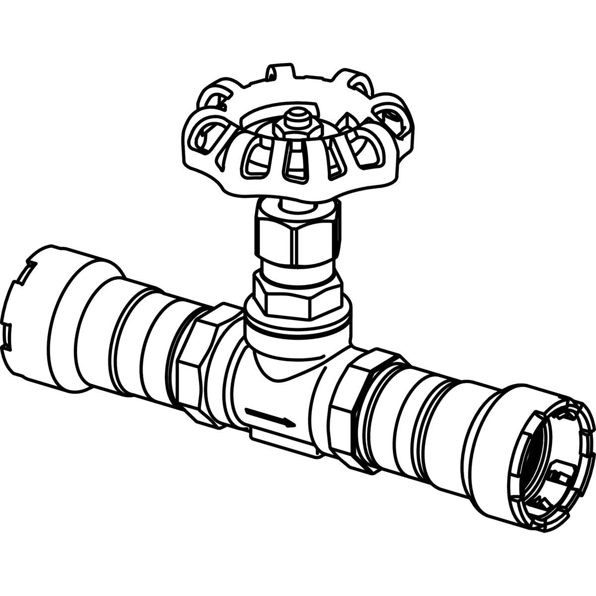 Viega 87645 (5985.1) MegaPress 316 FKM 1 1/4 in. Stainless Steel Press Globe Valve - 3