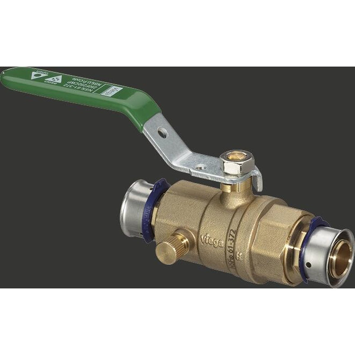 Viega 87915 (2875ZL) PureFlow 3/4 in. Press Brass Full Port Ball Valve with Drain (1 Each) - 2