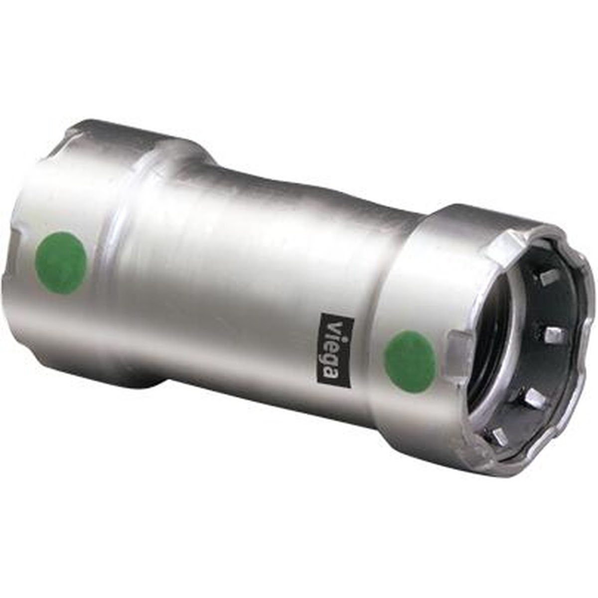 Viega 90300 (5115) MegaPress 316 Stainless Steel Press Coupling with Stop, 1-1/2 in. x 1-1/2 in. (1 Each)