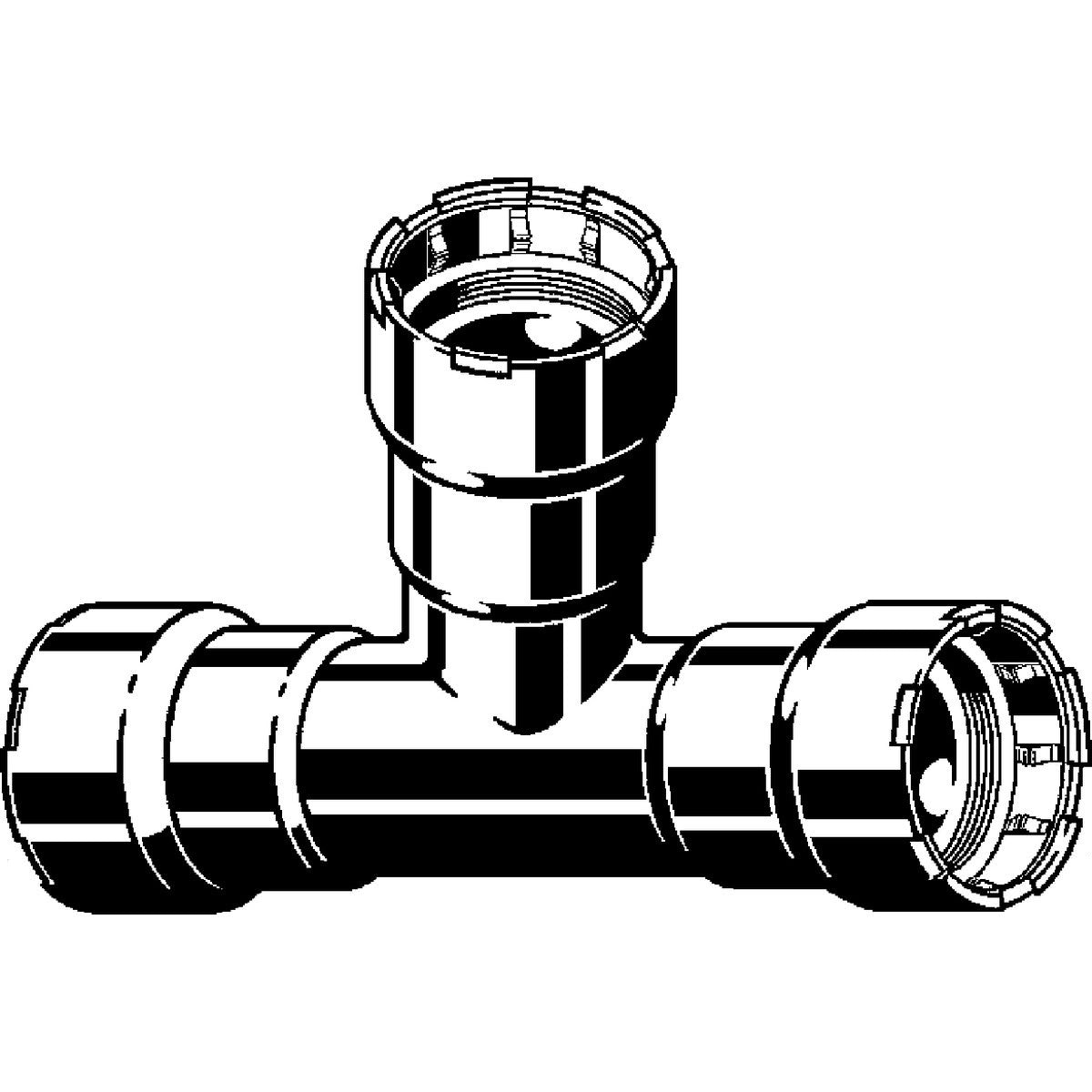 Viega 91635 (6818) MegaPress 316 Stainless Steel Press Tee 1 in x 1 in x 3/4 in (1 Each) - 2