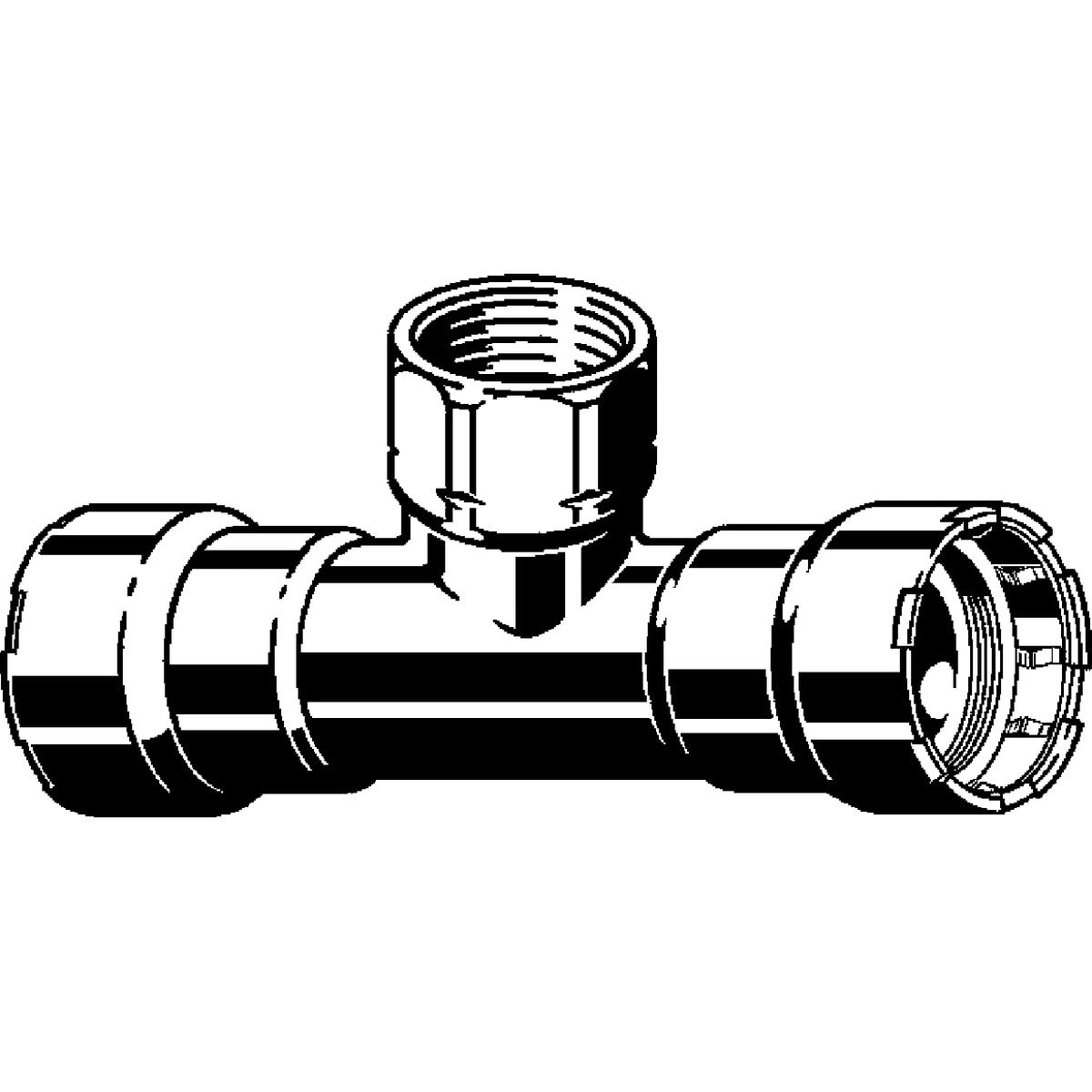 Viega 91880 (6817.2) MegaPress 316 FKM 1-1/2 in x 1-1/2 in x 1/2 in FPT Press Tee (1 Each) - 2