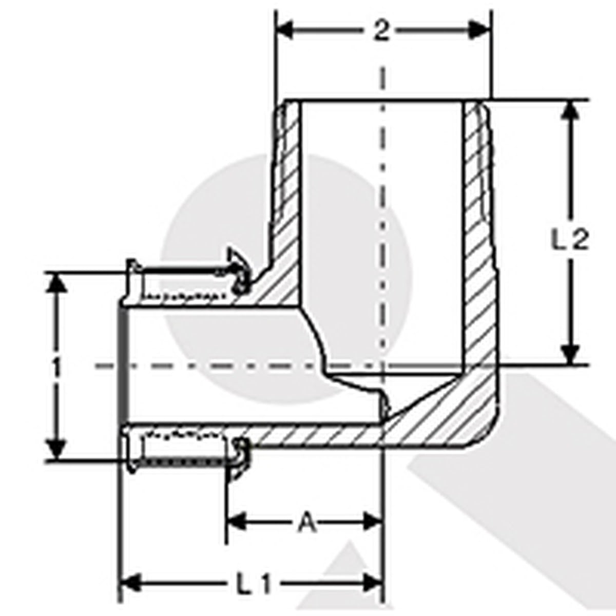 Viega 92580 (2814ZL) PureFlow Press 1 1/2 in. Press x 1 1/2 in. MPT 90 Degree Zero Lead Bronze Elbow - 2