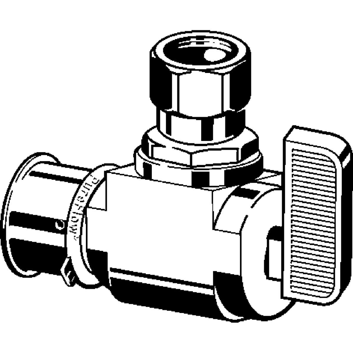Viega 93511 (2842.4ZL) PureFlow Press Angled Stop Valve 1/2 in Press x 1/4 in CTS Compression (10 Pack) - 2