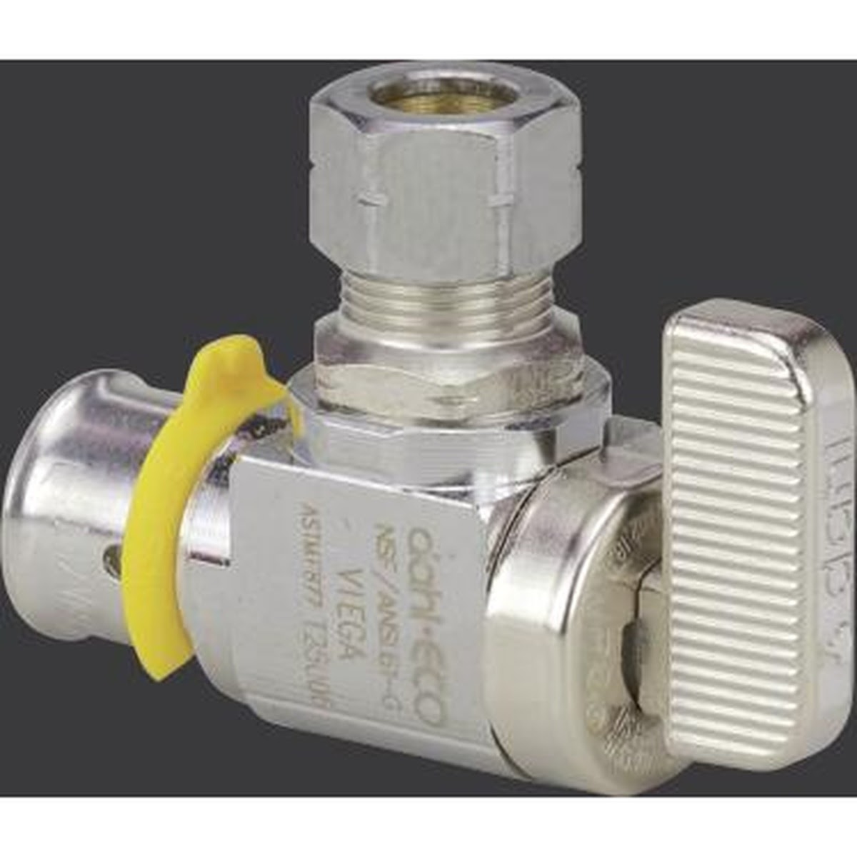 Viega 93515 (2842.4ZL) Angled PureFlow Press Stop Valve 3/8 in Press x 1/4 in CTS Compression (10 Pack)