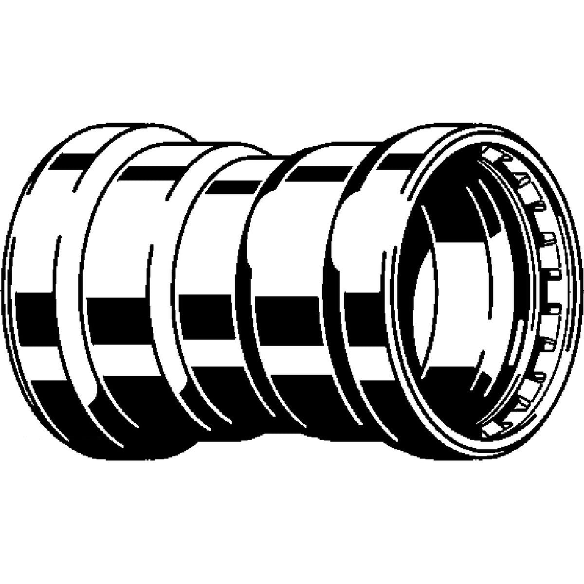 Viega 98375 (6815XL) MegaPress 2 1/2 in. x 2 1/2 in. 316 Stainless Steel Press Coupling with Stop (1 Each) - 2