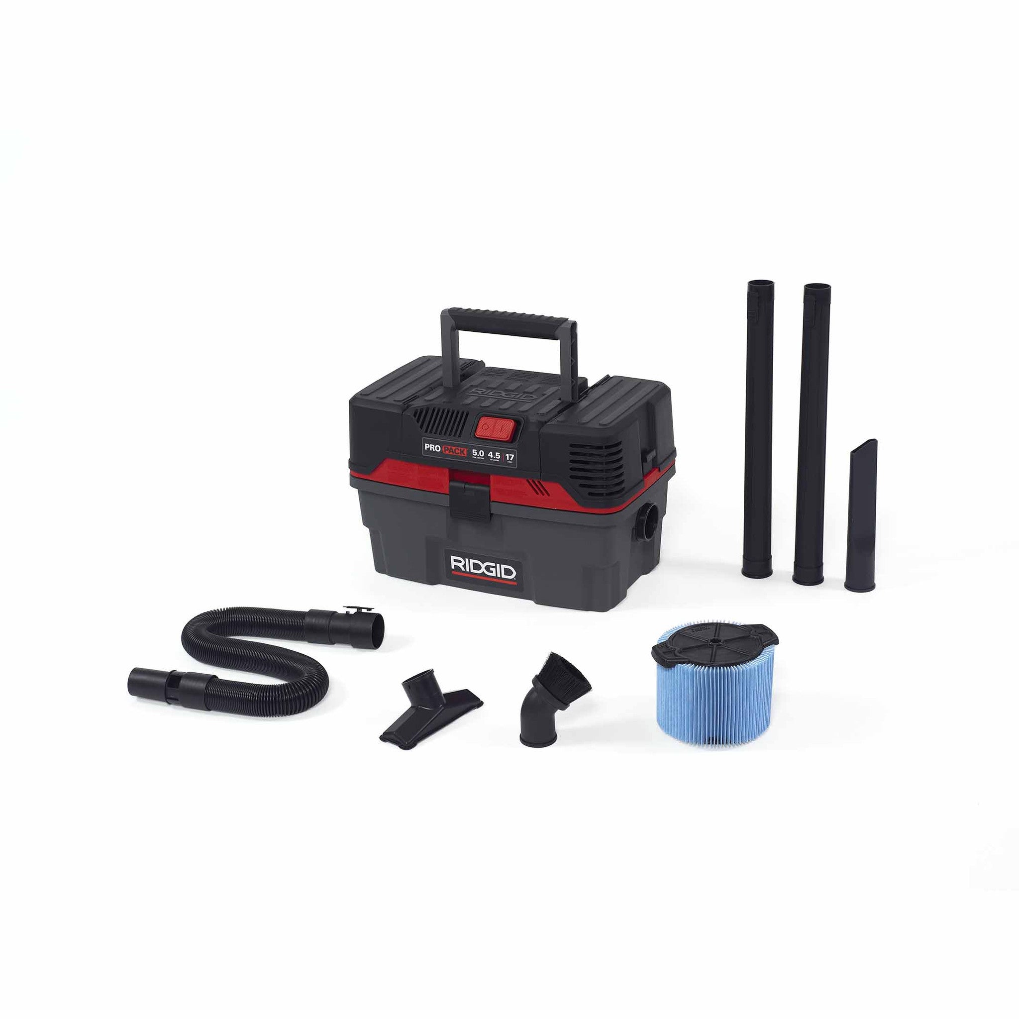 Parts  16 Gallon 5.0-Peak HP NXT Wet/Dry Shop Vacuum with Filter, Hose and  Accessories