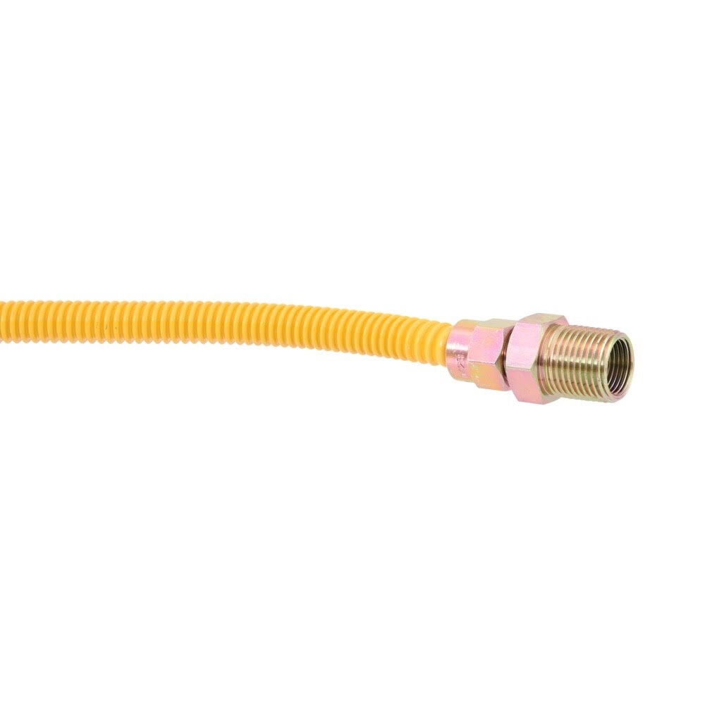 Eastman 10YE505060 3/8 in OD x 60 in Yellow Coated Stainless Steel Gas Connector with 1/2 in MIP Ends - 2