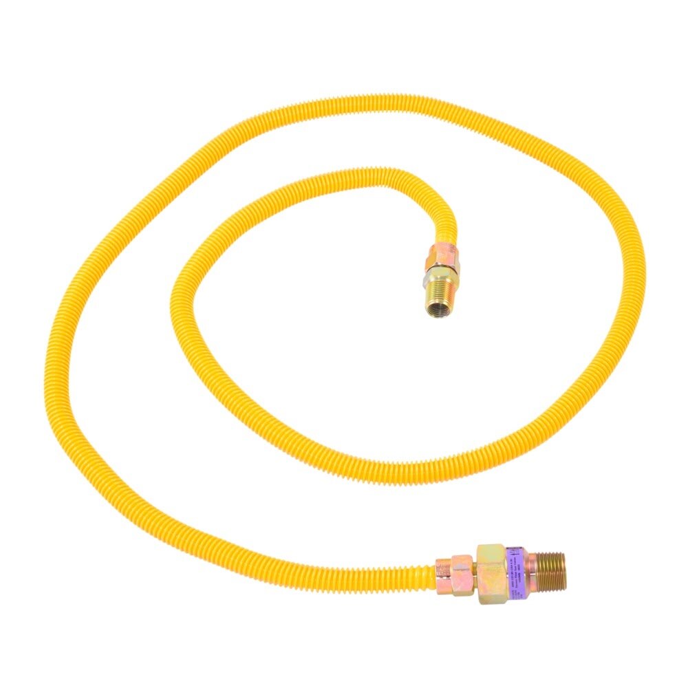 Eastman 10YE52V060B 3/8 in. OD x 60 in. Yellow Stainless Steel Gas Connector 3/8 in. MIP x 1/2 in. MIP EFV