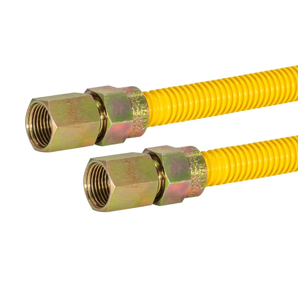 Eastman 10YE535330 3/8 in. OD x 30 in. L Yellow Coated Stainless Steel Gas Connector FIP x FIP - 2